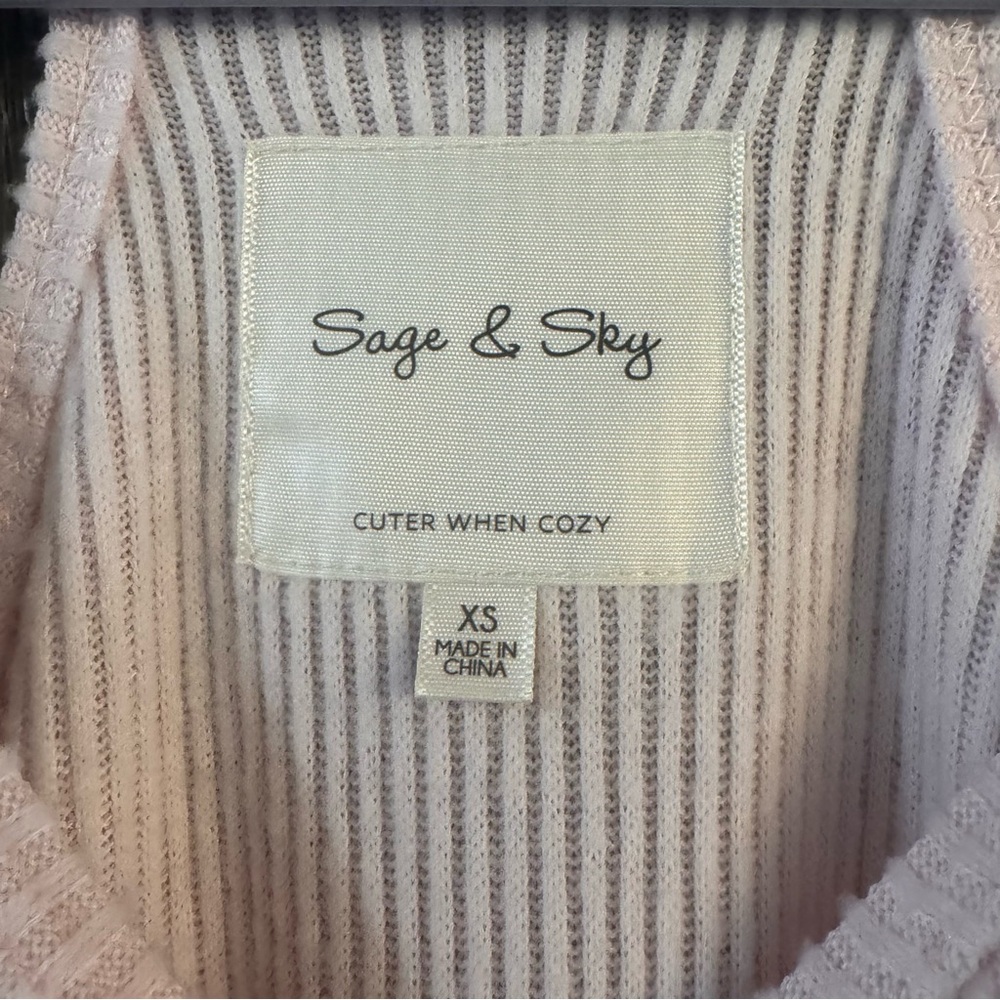 Sage & Sky Ribbed Lounge Onesie Blush Pink Slouchy Jumpsuit XS Soft - Picture 4 of 6